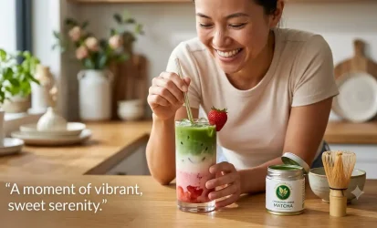 Strawberry Matcha Latte Recipe Pink Layered Drink